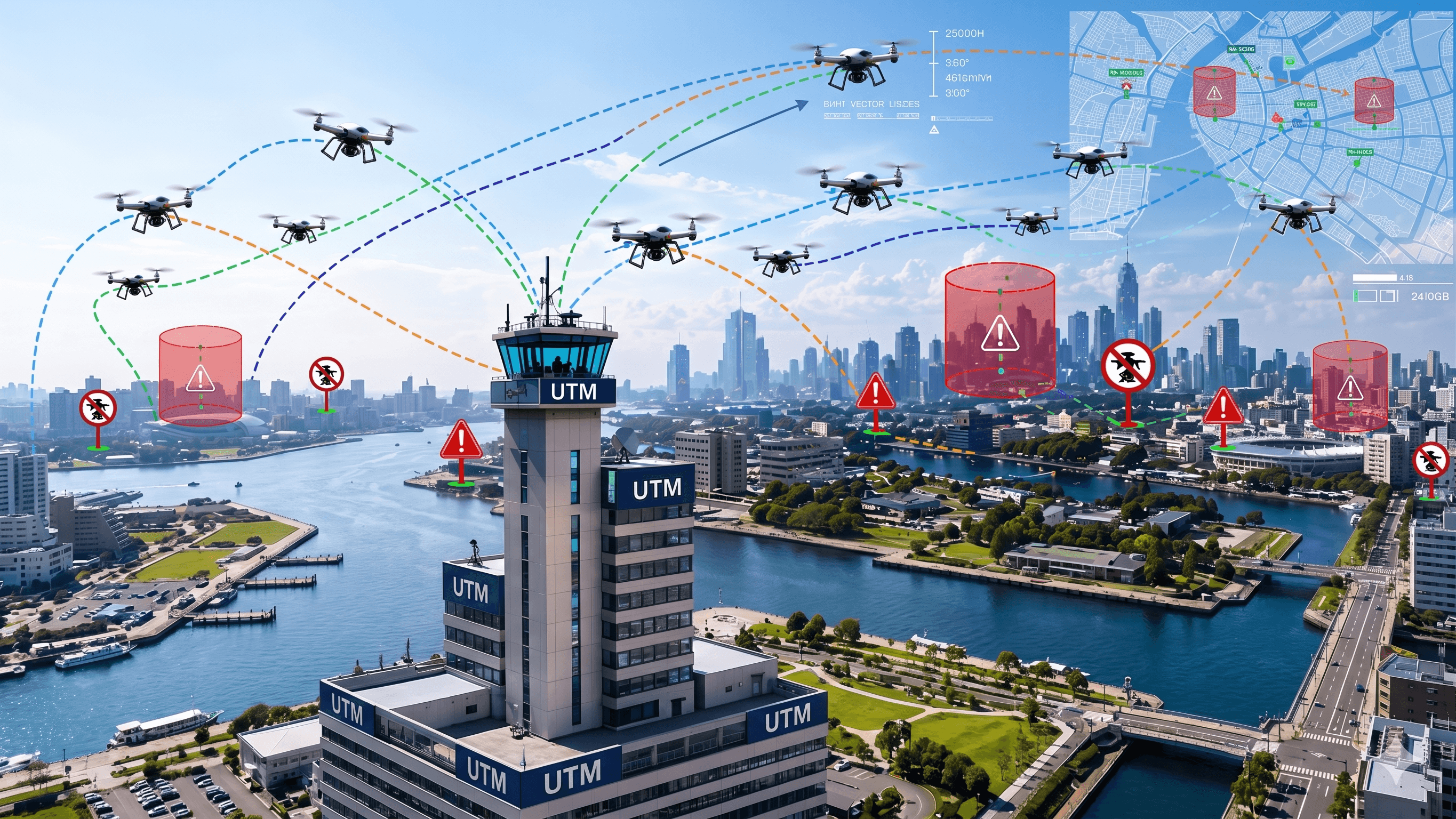 Quantum Path-Planning of Drones in Unmanned Traffic Management System