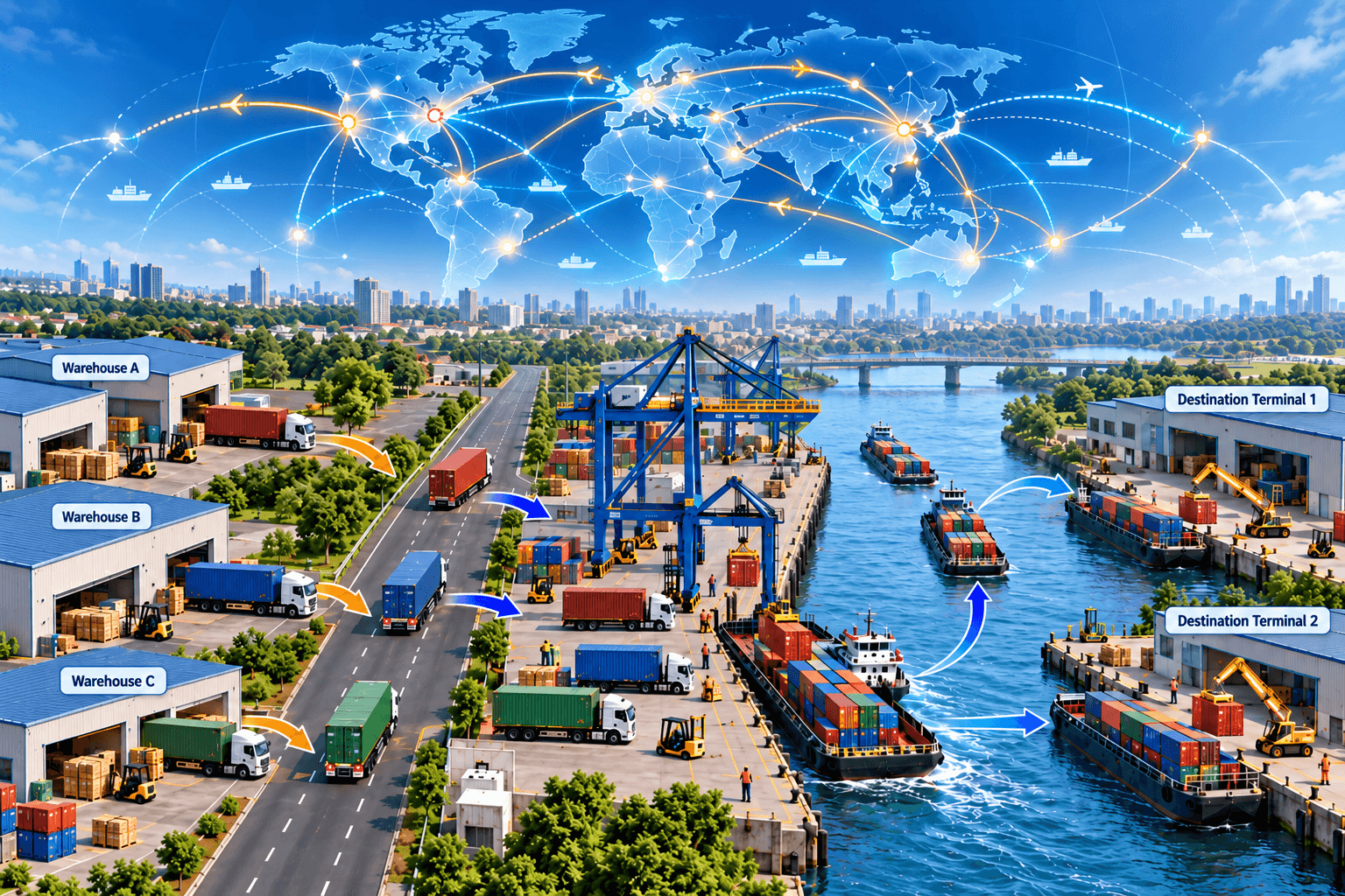 Multimodal Transport Optimization - Land & Sea